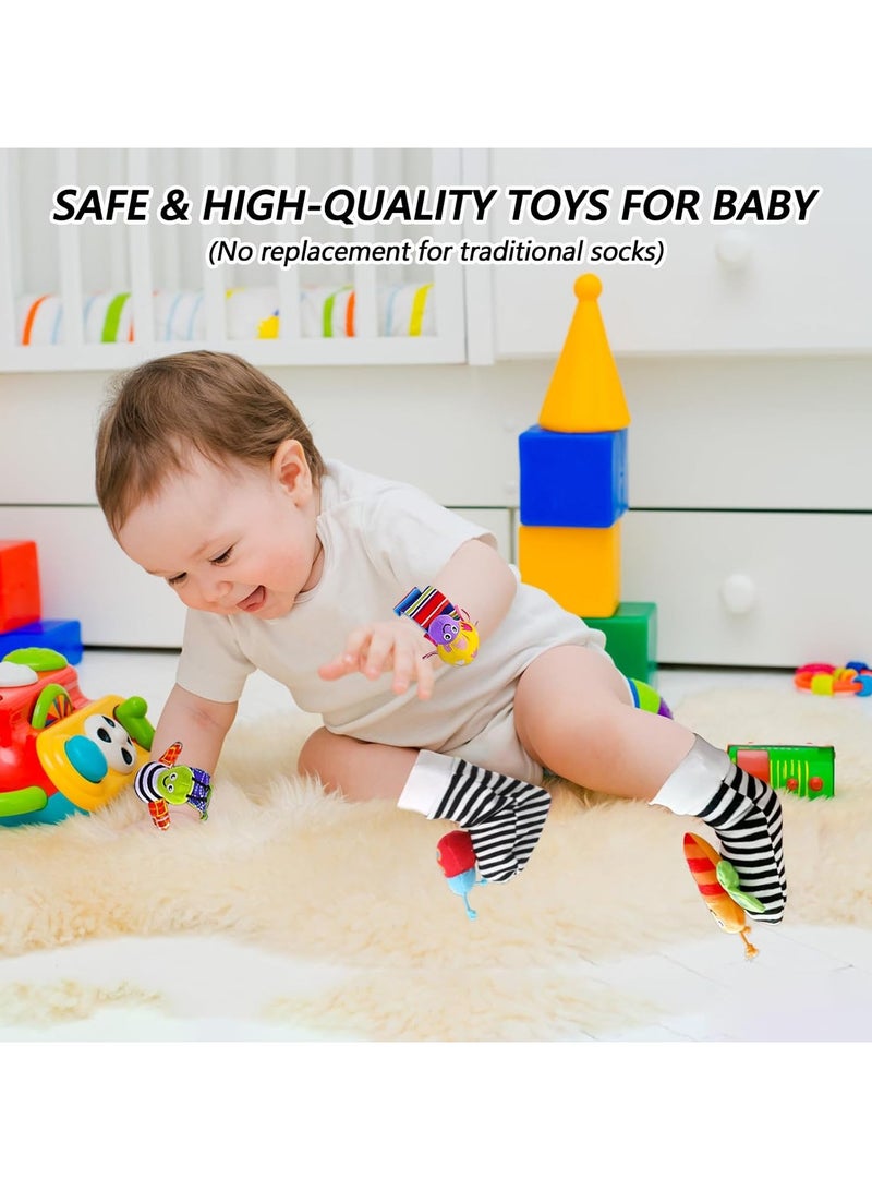 FUN MOMENT Rattles Baby Wristbands & Foot Socks 4 Pack - Image 5