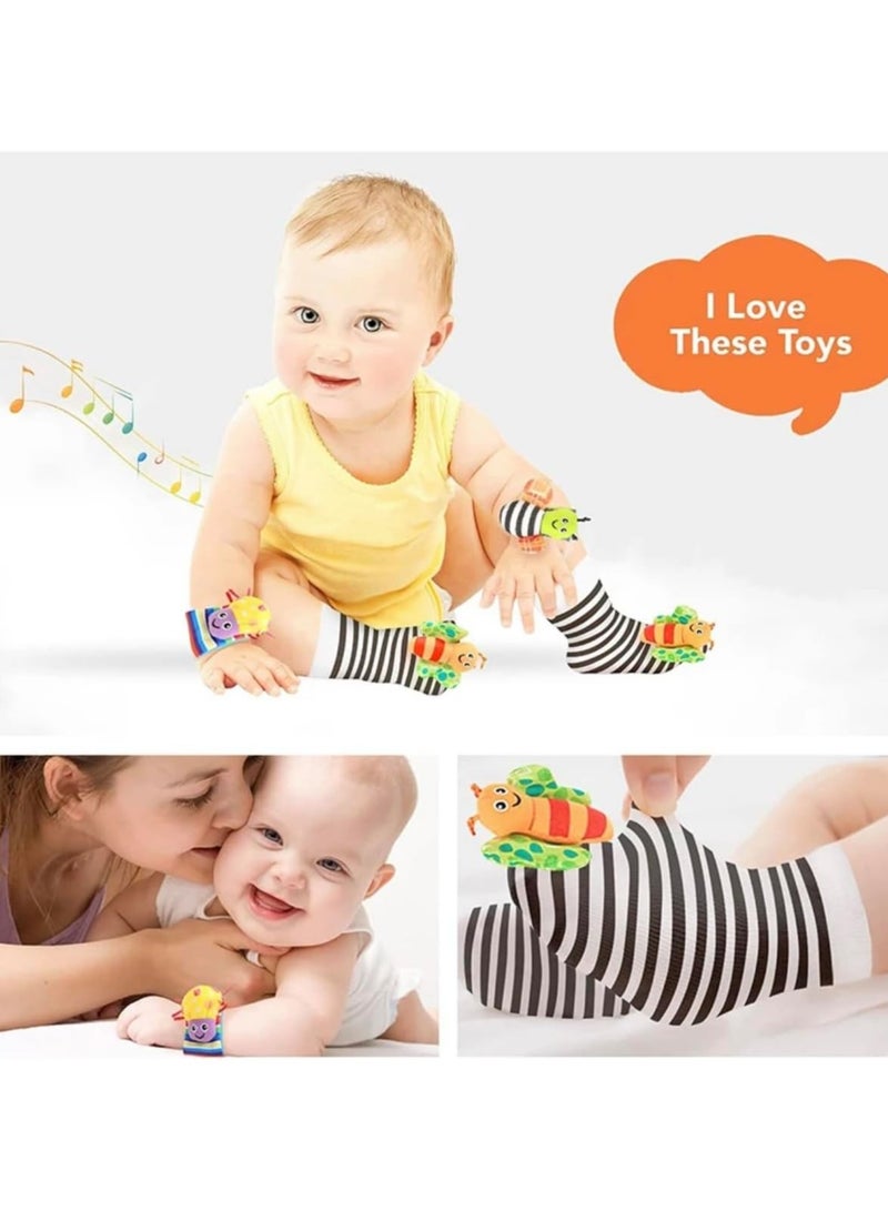 FUN MOMENT Rattles Baby Wristbands & Foot Socks 4 Pack - Image 2