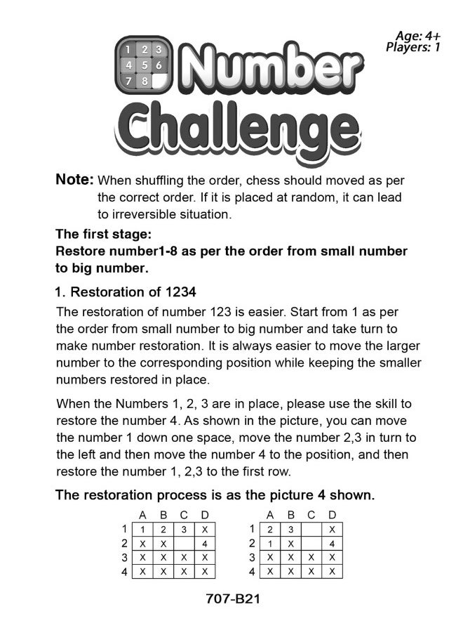 Number Challenge Board Game, Educational Number Puzzle Game, Classic Brain Teaser Game, IQ Game, Puzzles Travel Fidget Toys for 1 Players, Ages 4+