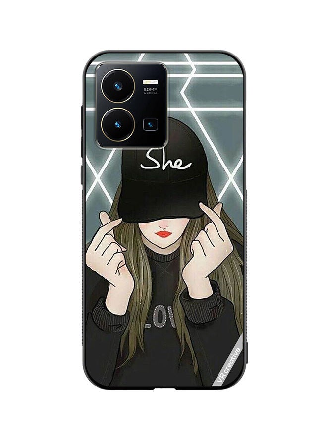 Protective Case Cover For Vivo Y35 She On Cap Design Multicolour