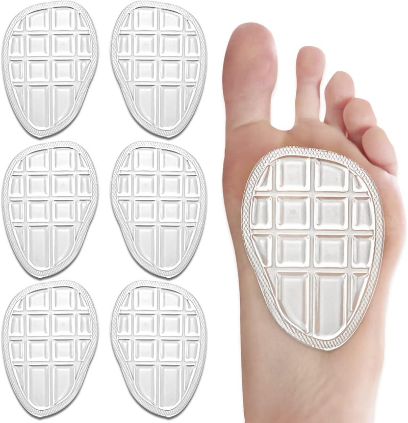 Generic Svowin Ball of Foot Cushions, Metatarsal Pads, Forefoot Pads, Anti Slip Shoe Inserts for Open Toe Shoe, Shoe Pads Heel Pads for Stop Feet from Sliding Forward- 3 Pairs (Clear)