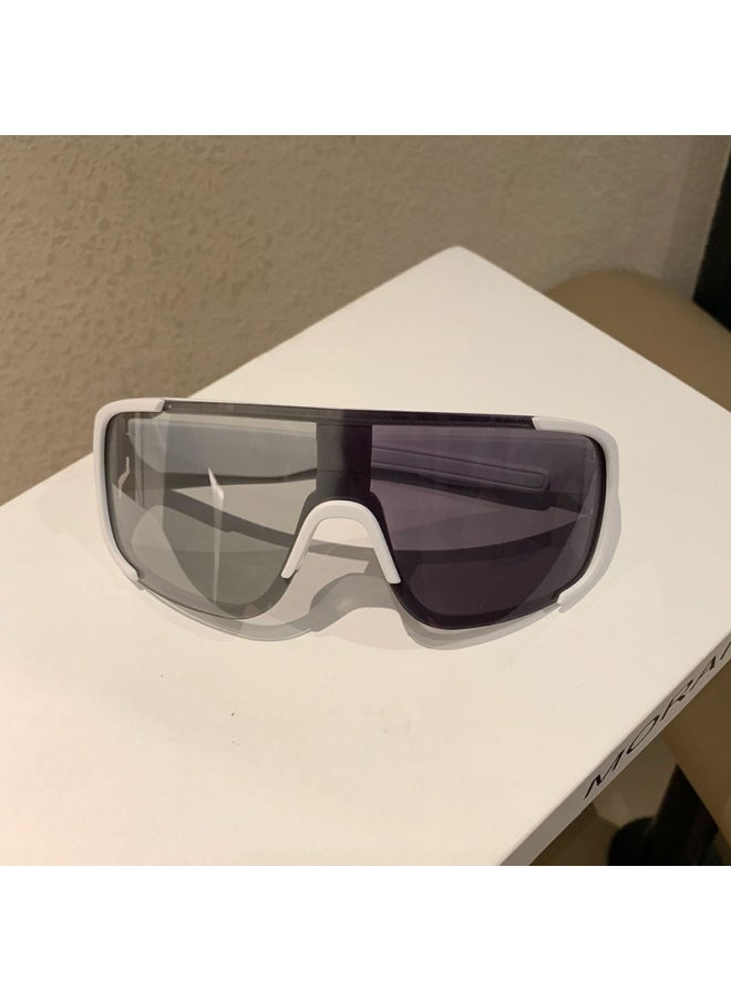 Generic - Cycling Goggle Retro Large Frame Cycling Sunglasses MTB Road Bike Cycling Goggles Men Women Outdoor Sports Hiking Eyewear-Color:Black-Blue - Image 1