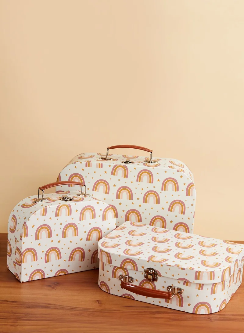 Sass & Belle Set Of 3 Rainbow Suitcases