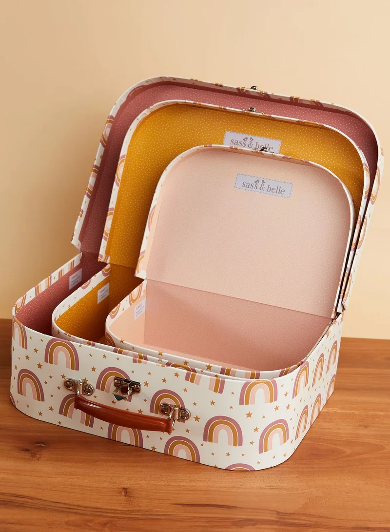 Sass & Belle Set Of 3 Rainbow Suitcases