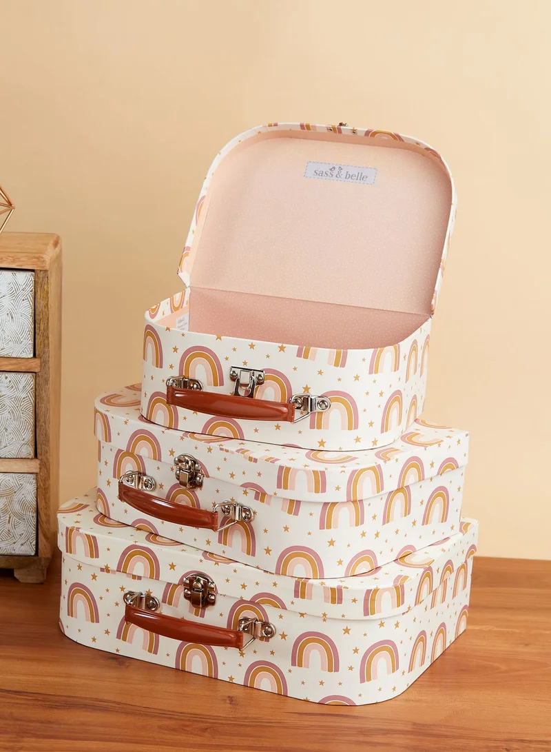 Sass & Belle Set Of 3 Rainbow Suitcases