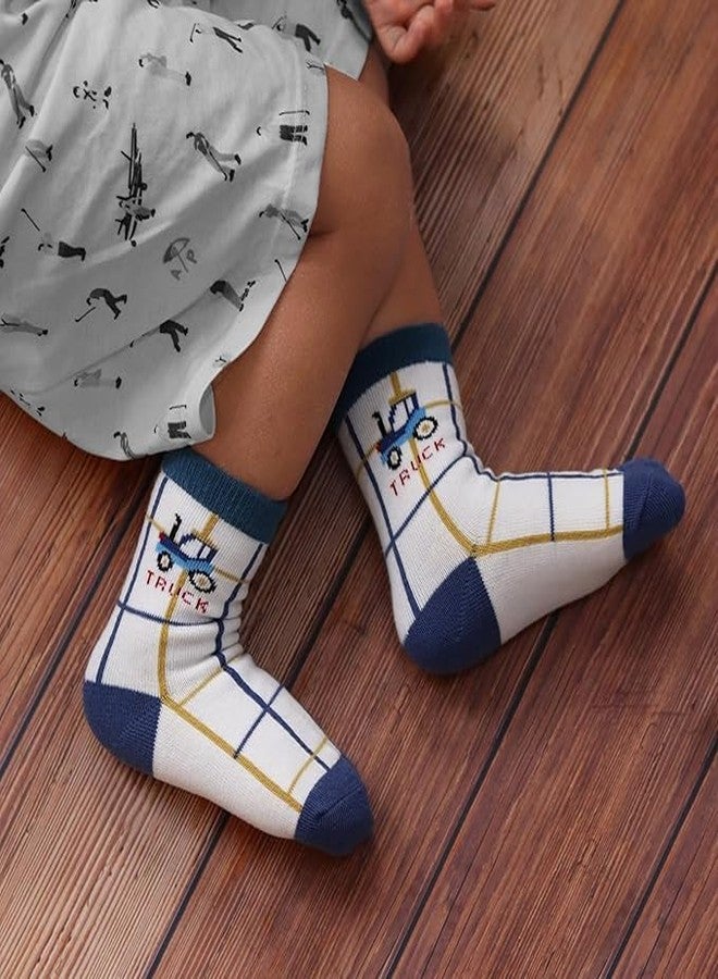CUTEABLY جوارب مضادة للانزلاق للبنات من كيوتابل، نمط لطيف، 8 أزواج (طباعة مختلطة) (للأعمار، 0 شهر، 6 أشهر، عبوة من 8) - Image 3