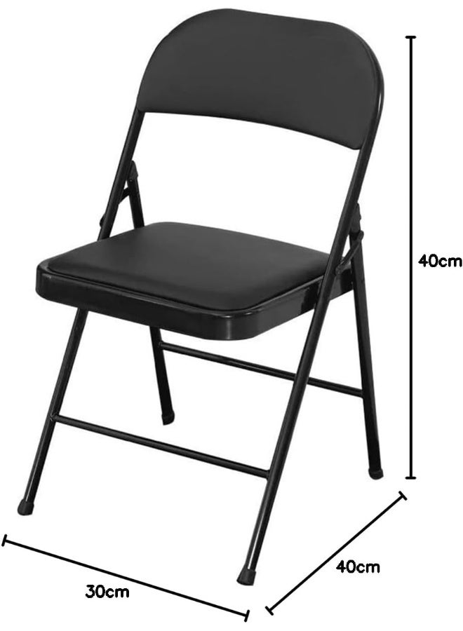 SKY-TOUCH Folding Chair With Padded Seats Multi Functional Portable Chair For Home Dining Office Outdoor Fishing, Black  - Image 2