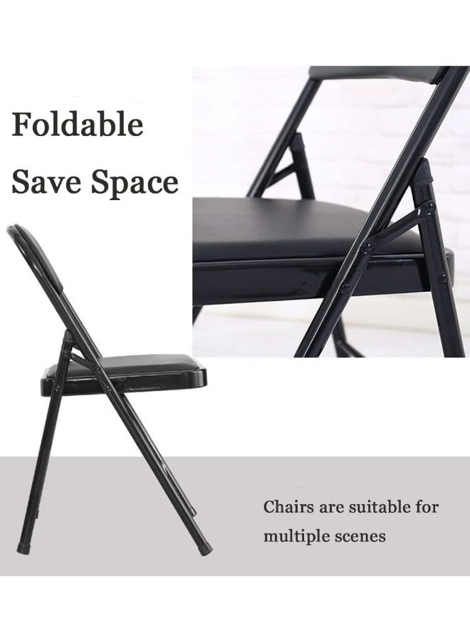 SKY-TOUCH Folding Chair With Padded Seats Multi Functional Portable Chair For Home Dining Office Outdoor Fishing, Black  - Image 3