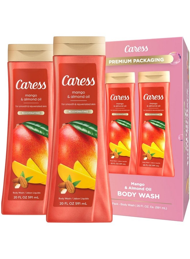 Caress Body Wash, Mango & Almond Oil, Moisturizing Body Wash for Smooth & Rejuvenated Skin, Body Soap Liquid, 20 Fl Oz (Pack of 2) - Image 1