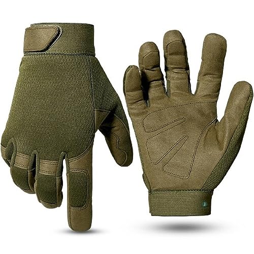 LAFILLETTE Breathable Full Finger Touch Screen Protection Gloves for Motorcycle Cycling Motorbike Sports Climbing (Green) - Image 1