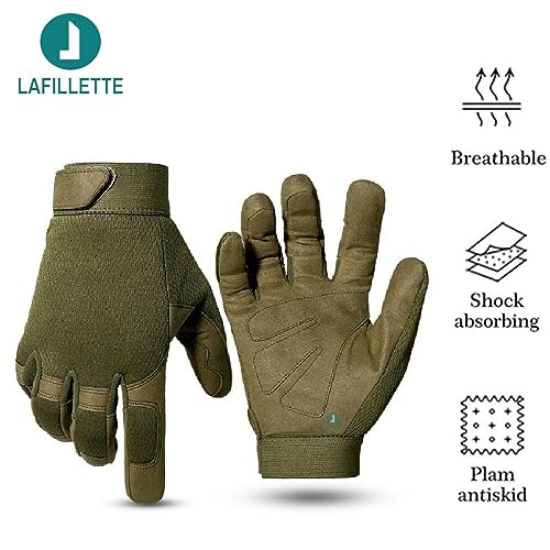 LAFILLETTE Breathable Full Finger Touch Screen Protection Gloves for Motorcycle Cycling Motorbike Sports Climbing (Green) - Image 4