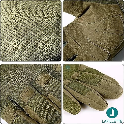 LAFILLETTE Breathable Full Finger Touch Screen Protection Gloves for Motorcycle Cycling Motorbike Sports Climbing (Green) - Image 3