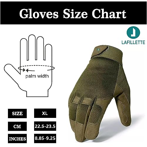 LAFILLETTE Breathable Full Finger Touch Screen Protection Gloves for Motorcycle Cycling Motorbike Sports Climbing (Green) - Image 2