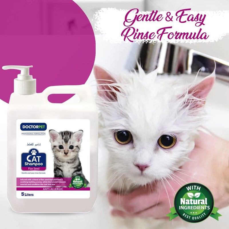 DoctorPet Doctor Pet Cat Shampoo with Flax Seed - 5 Liters - Image 3