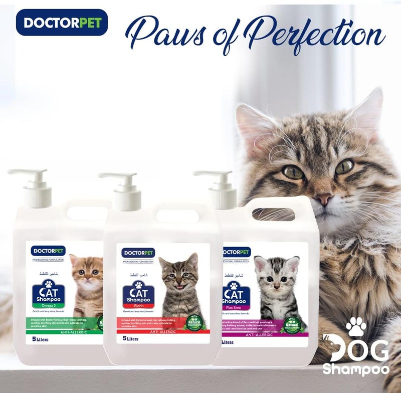 DoctorPet Doctor Pet Cat Shampoo with Flax Seed - 5 Liters - Image 4