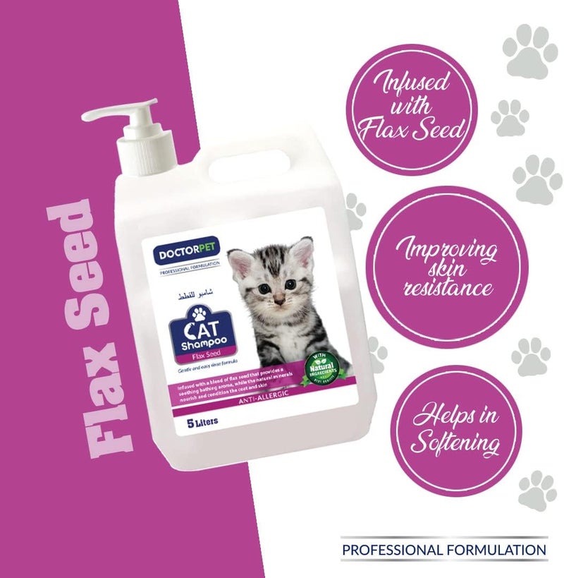 DoctorPet Doctor Pet Cat Shampoo with Flax Seed - 5 Liters - Image 2