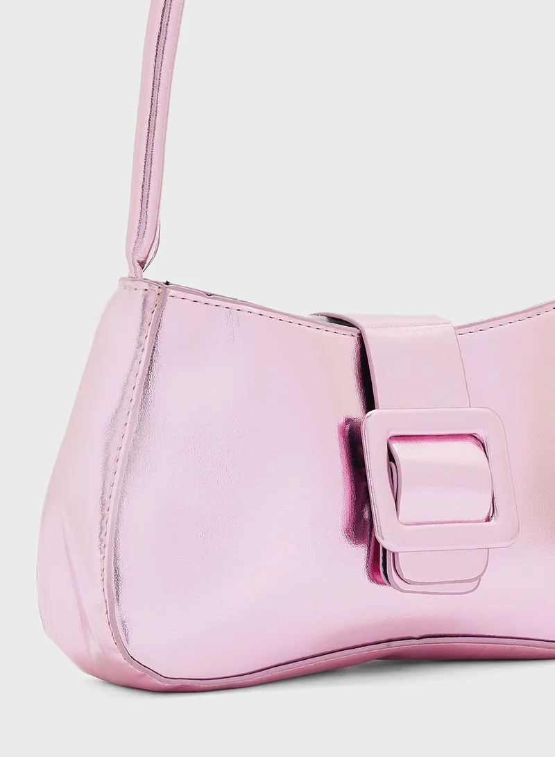 Ginger Baguette Bag With Buckle Detail