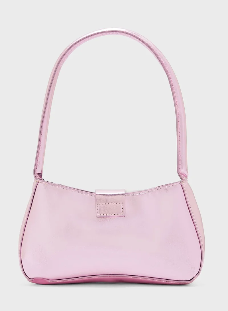 Ginger Baguette Bag With Buckle Detail