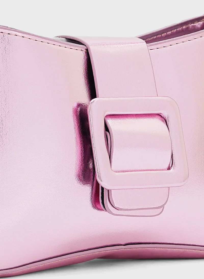 Ginger Baguette Bag With Buckle Detail