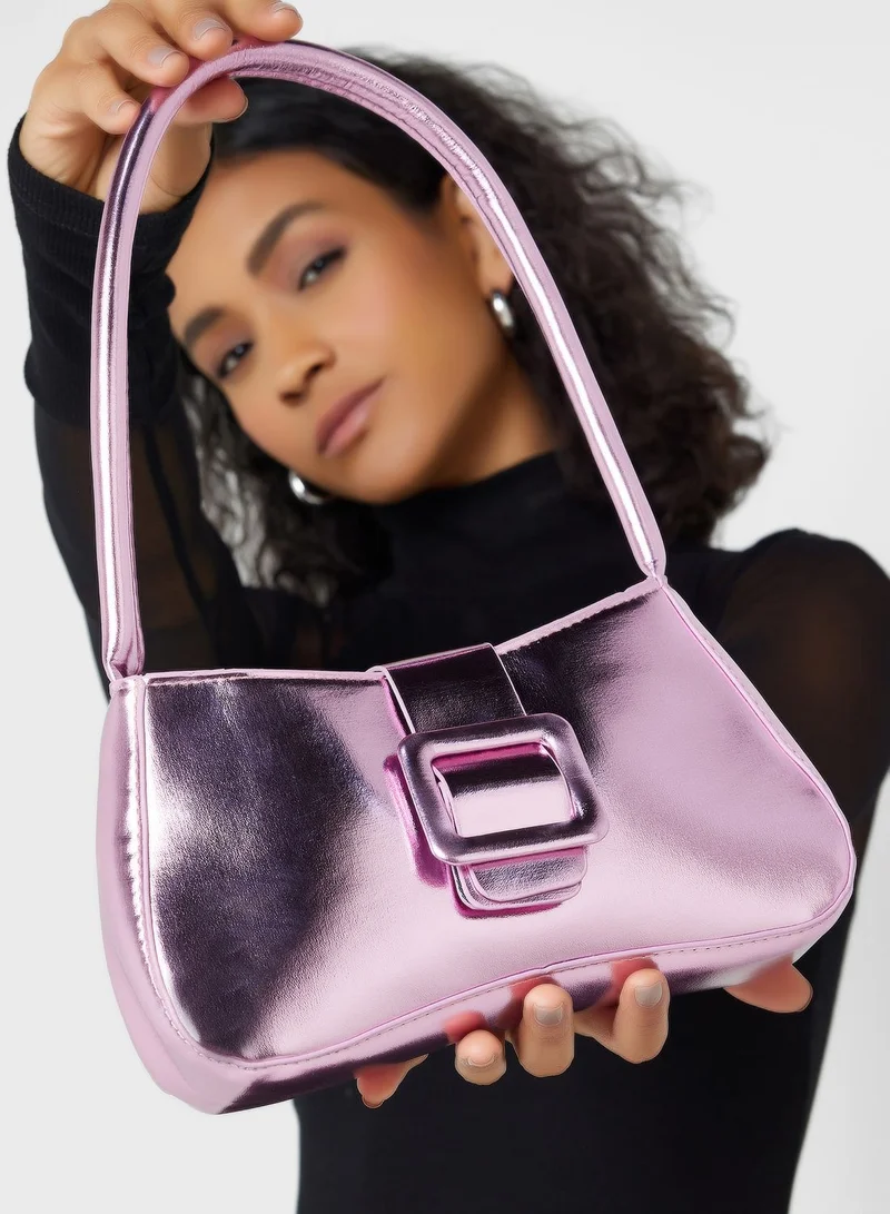 Ginger Baguette Bag With Buckle Detail