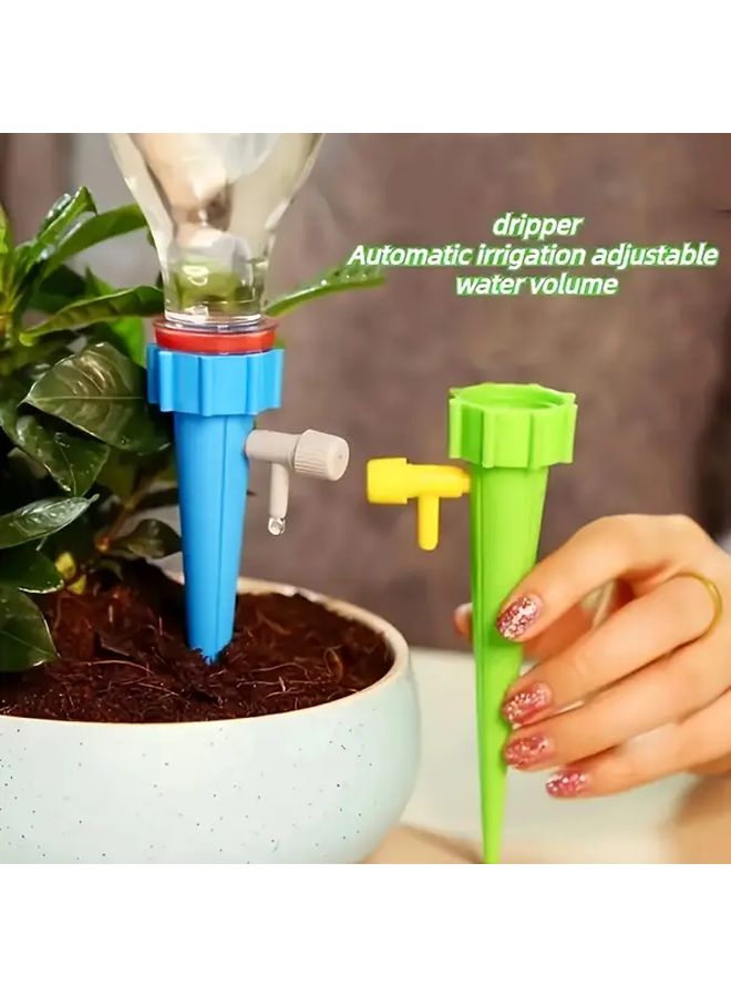 12 Sets Random Color Automatic Plant Watering Spikes With Adjustable Valve - Image 1