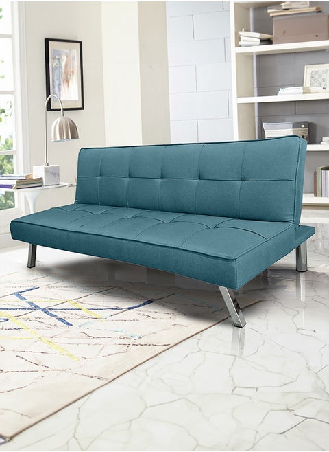 Sandi | 3-Seater Sofabed 2 In 1 Upholstered In Linen 30x177x107 cm - Turquoise