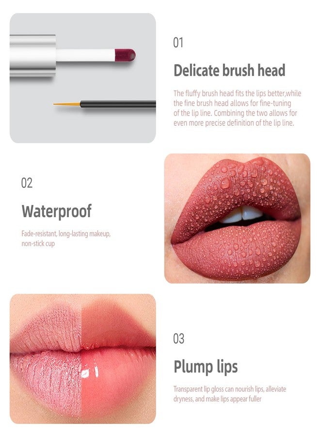 MUREND 2 In 1 Peel Off Lip Stain Lip Gloss Oil Dual Ended Combo Set, Long Lasting Lip Tint, Waterproof, Transfer-Resistant, Smudge-Proof, High Pigmented, Matte & Glossy Makeup for Women Girl 07# - Image 3