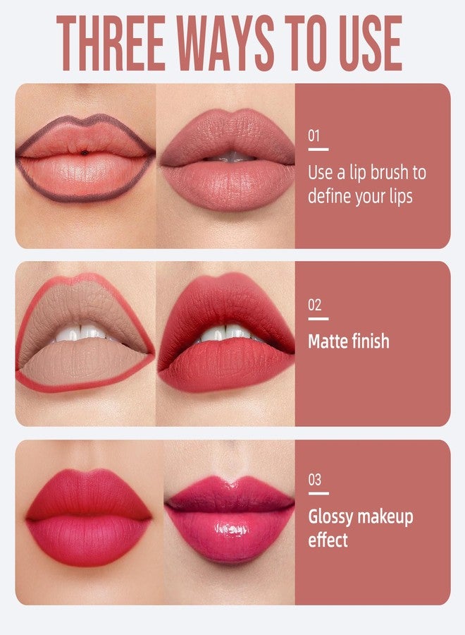 MUREND 2 In 1 Peel Off Lip Stain Lip Gloss Oil Dual Ended Combo Set, Long Lasting Lip Tint, Waterproof, Transfer-Resistant, Smudge-Proof, High Pigmented, Matte & Glossy Makeup for Women Girl 07# - Image 4