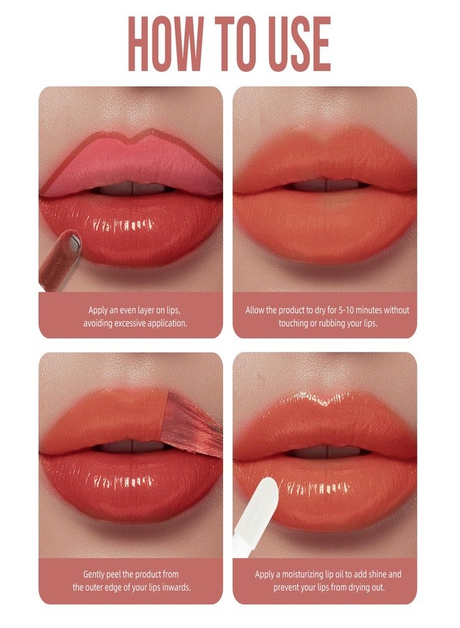 MUREND 2 In 1 Peel Off Lip Stain Lip Gloss Oil Dual Ended Combo Set, Long Lasting Lip Tint, Waterproof, Transfer-Resistant, Smudge-Proof, High Pigmented, Matte & Glossy Makeup for Women Girl 07# - Image 5