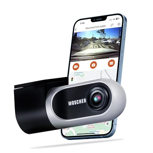 Woscher Dashcam for Cars |FHD 1080p |Super Capacitor |WiFi Connect | Accident Recording | Easy DIY Set Up |Upto 128GB SD Card Supported| Charcoal Gray| iOS/Android Mobile App (2024)| 2 Years Warranty - Image 1