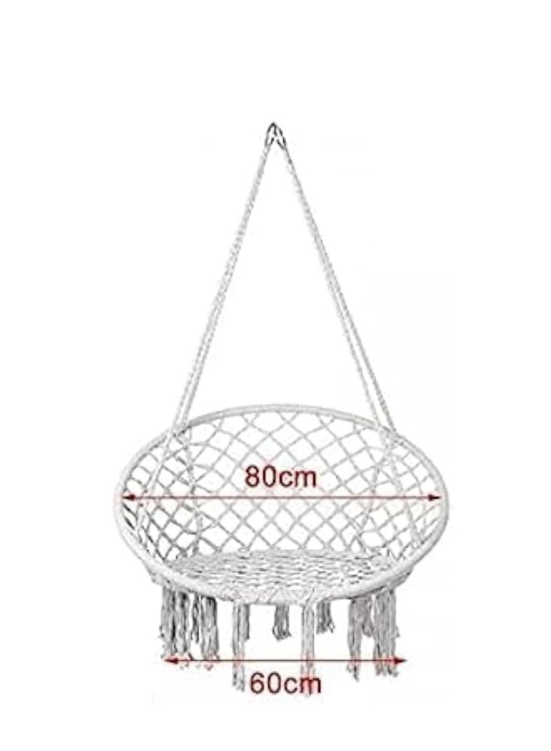 أرجوحة مكرمية مصنوعة من الحديد والحبال القطنية المتينة - Image 3