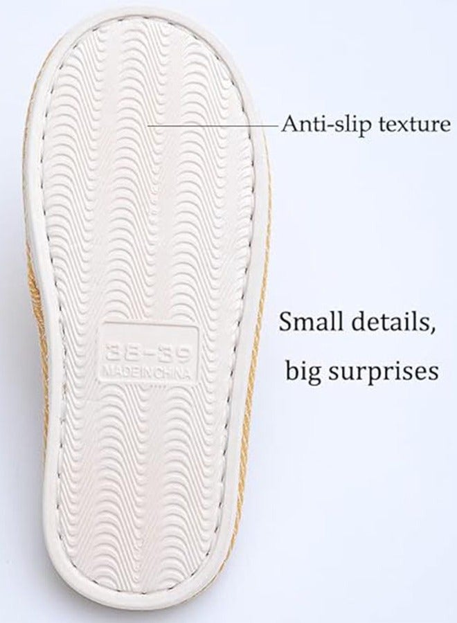 RATSAW Fabric Slippers Indoor and Outdoor Slippers Non Slip Four Seasons Soft Bottom Slippers Couple Slippers Men and Women Slippers - Image 3