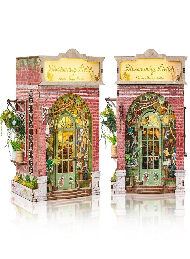 Foyucool DIY Book Nook Kit, Miniature Dollhouse Bookshelf Insert with Light, Laser-Cut Wooden Craft Set for Adults, Perfect for Teens and Adults, Blossomary Shop - Image 1