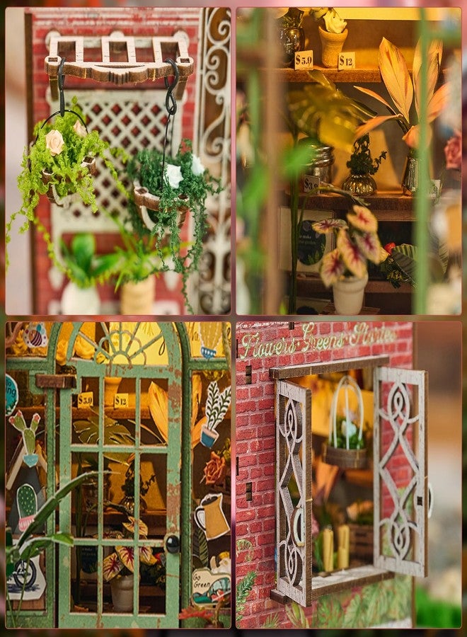 Foyucool DIY Book Nook Kit, Miniature Dollhouse Bookshelf Insert with Light, Laser-Cut Wooden Craft Set for Adults, Perfect for Teens and Adults, Blossomary Shop - Image 4