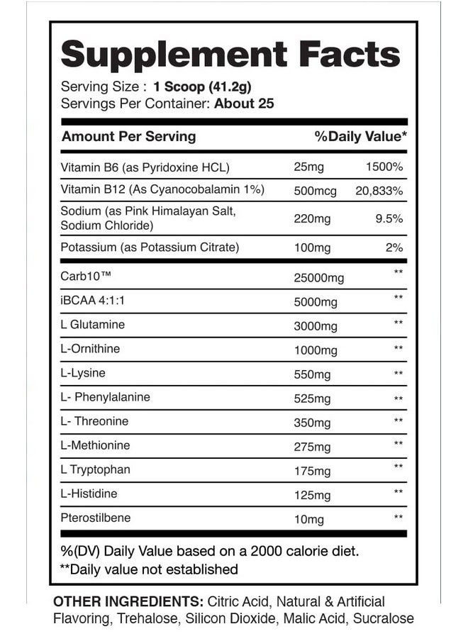 Health & Household - I-Prevail Supplements Rehab High Performance Intraworkout Formula 10G Bcaa & Eaa - Carb10 | Enhance Recovery & Hydration | Keto Friendly | 25 Servings (Blueberry Lemonade, 25 Serving) - Image 1