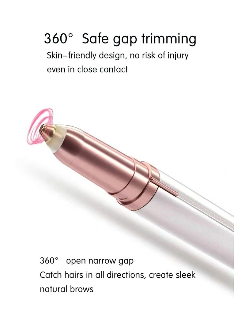 Eyebrow Hair Remover, Rechargeable Electric Eyebrow Trimmer with LED Light, Portable Facial Painless Hair Removal - Image 2