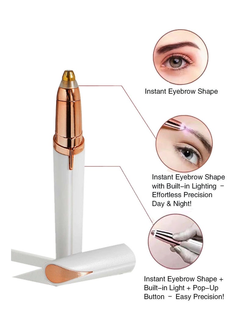 Eyebrow Hair Remover, Rechargeable Electric Eyebrow Trimmer with LED Light, Portable Facial Painless Hair Removal - Image 4