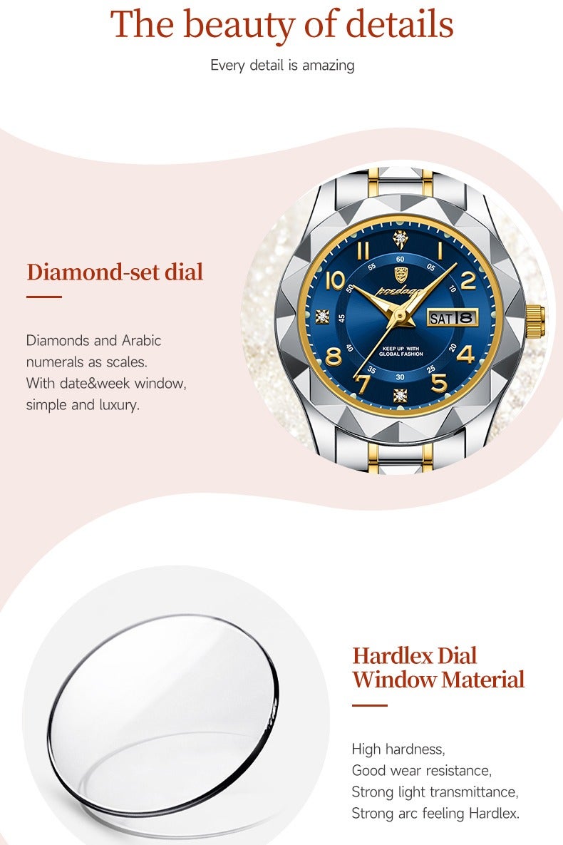 پوداجار المرأة ساعة، النساء للماء مضيئة الكوارتز الكلاسيكية ساعة المعصم-27mm - Image 5