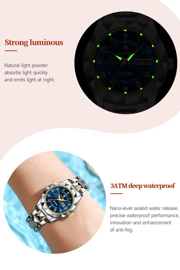 پوداجار المرأة ساعة، النساء للماء مضيئة الكوارتز الكلاسيكية ساعة المعصم-27mm - Image 4