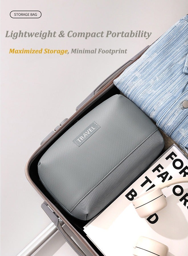 ترافل حقيبة تنظيم الأجهزة الإلكترونية، حقيبة تنظيم الكابلات المحمولة، حقيبة تخزين الملحقات الإلكترونية للسفر - حقيبة تخزين للسفر للكابلات، والشواحن، والهواتف، وبطاقات SD - رمادي - Image 3