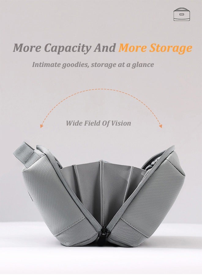 ترافل حقيبة تنظيم الأجهزة الإلكترونية، حقيبة تنظيم الكابلات المحمولة، حقيبة تخزين الملحقات الإلكترونية للسفر - حقيبة تخزين للسفر للكابلات، والشواحن، والهواتف، وبطاقات SD - رمادي - Image 5