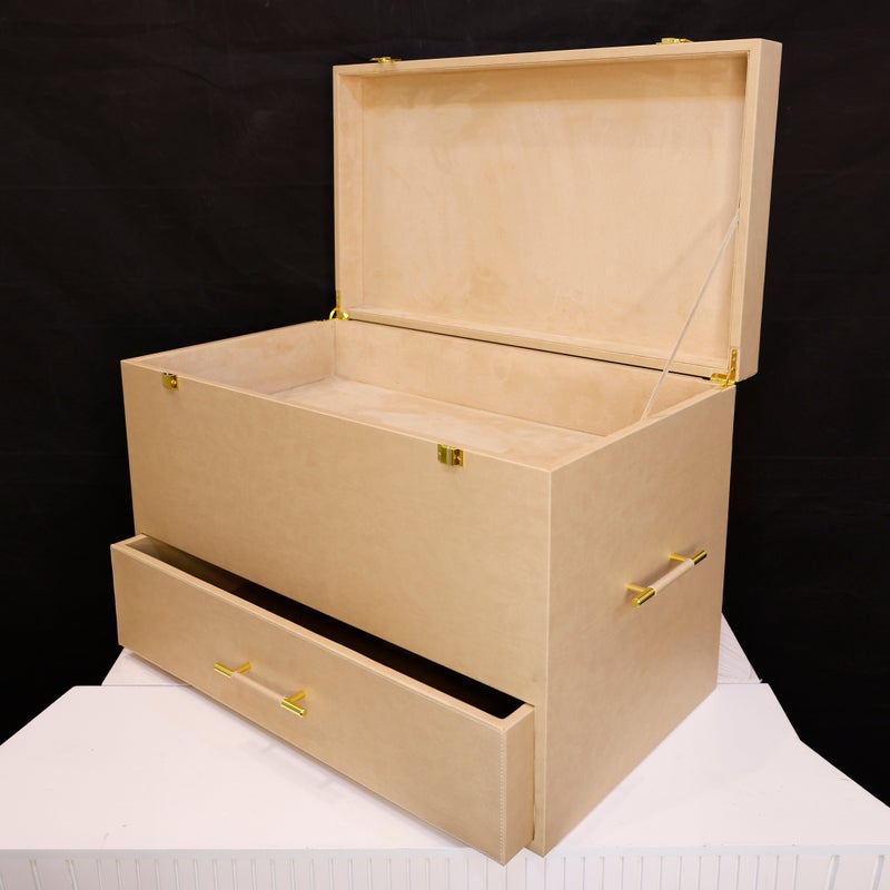 Lamsit Ibdaa Jewelry Box Design 04 – Large Jewelry Organizer with Multiple Compartments, Necklace & Ring Storage, Elegant Display Case for Rings, Earrings, Bracelets, Watches  (40x70x40 cm) - Image 2