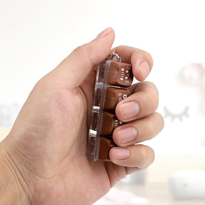 BTFO Fidget Toy Keyboard, Clicker Keyboard Fidget Light LED Keyboard Fidget Toys Button Keyboard Fidget Keyfob Keycap Gift Decompression Adult (Dark Brown) - Image 5