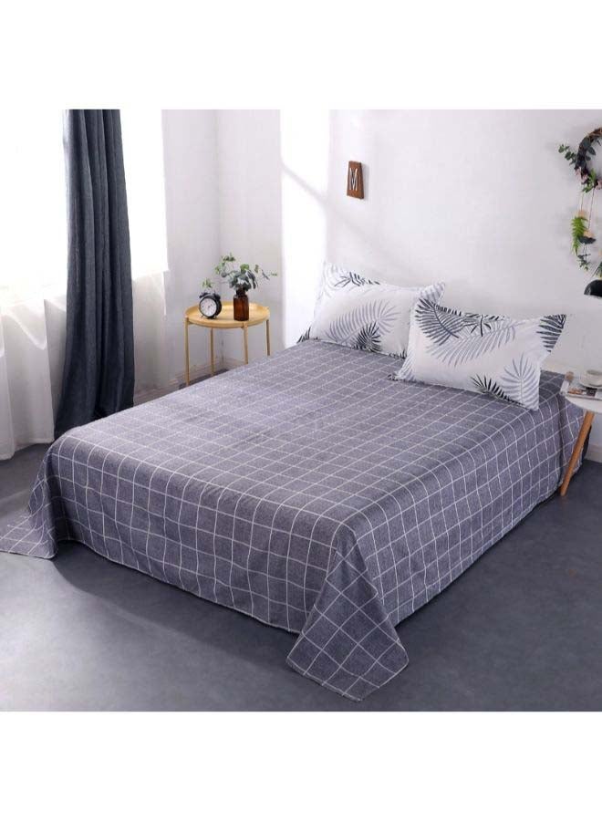 NIBEMINENT 4-Piece European Style Printed Duvet Cover Set Polyester White/Grey - Image 4
