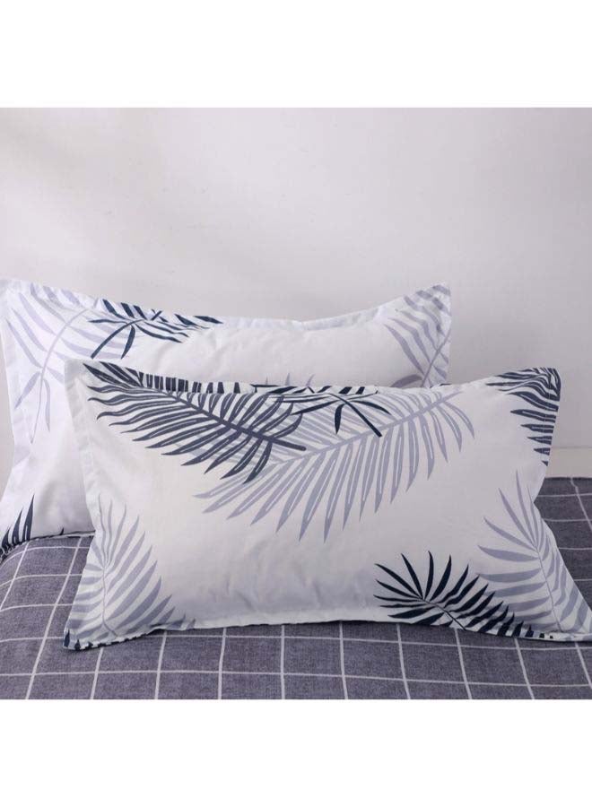 NIBEMINENT 4-Piece European Style Printed Duvet Cover Set Polyester White/Grey - Image 3