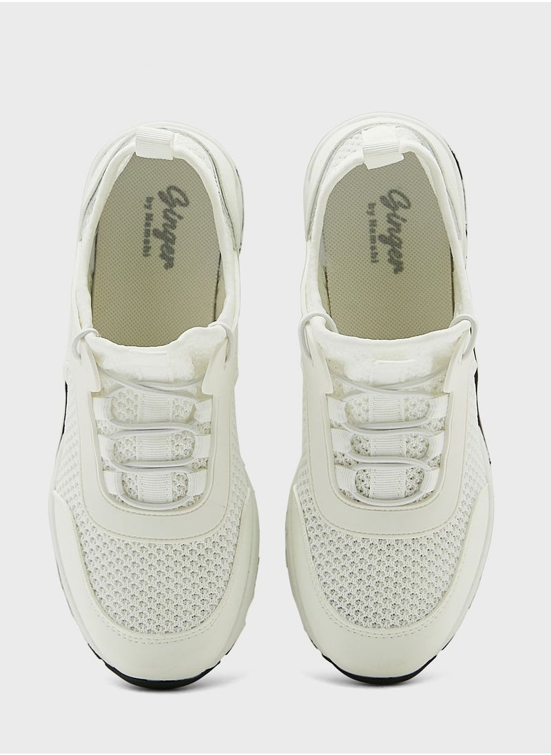 Ginger - Toggle Lace Metallic Edge Sneaker - Image 1