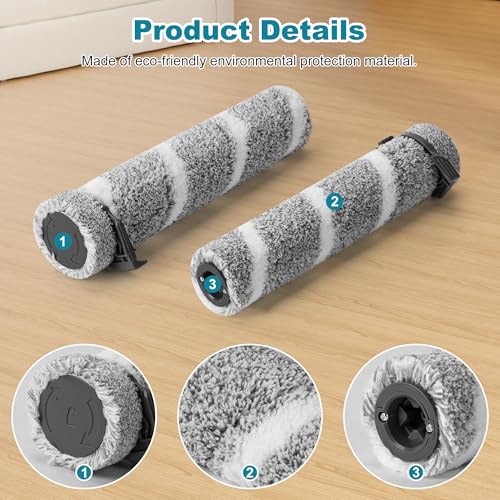 Janedtcyy 3930F 3933 3930 Brush Roll Filter Replacement Kit for Bissell CrossWave OmniForce Edge Cordless Multi-Surface Hard Floor Cleaner Wet Dry Vacuum, 3 HEPA Filters, 3 ZeroGap Brush Roll, 1640897, 1640066 - Image 5
