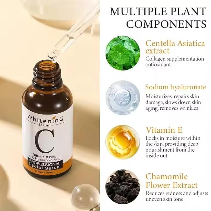 MOOYAM Vitamin C Serum for Face with Hyaluronic Acid – Brightening & Anti-Aging Facial Serum – Hydrating & Firming Formula 30 ml - Image 3