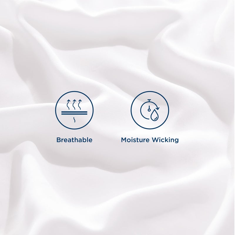 Bedsure Queen Sheet Set, Cooling Sheets for Queen Size Bed Set, Rayon Derived from Bamboo, Breathable & Soft, Deep Pocket Up to 16 Inches, Hotel Luxury Silky Bedding for Hot Sleepers, White - Image 4