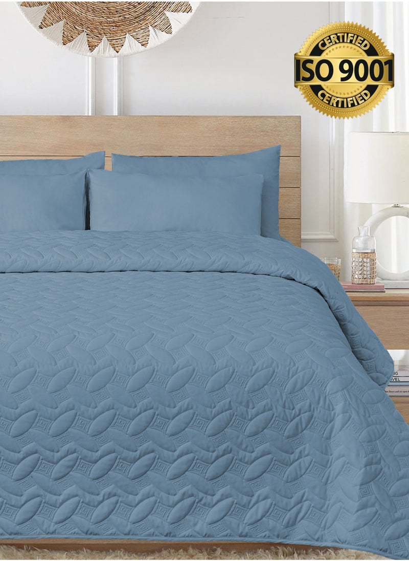 Master Home Textile - 3Piece Microfiber Bedspread Set Fits 120 x 200 cm Single Size Bed Single Size Compressed Comforter Set Elmira Series - Image 1